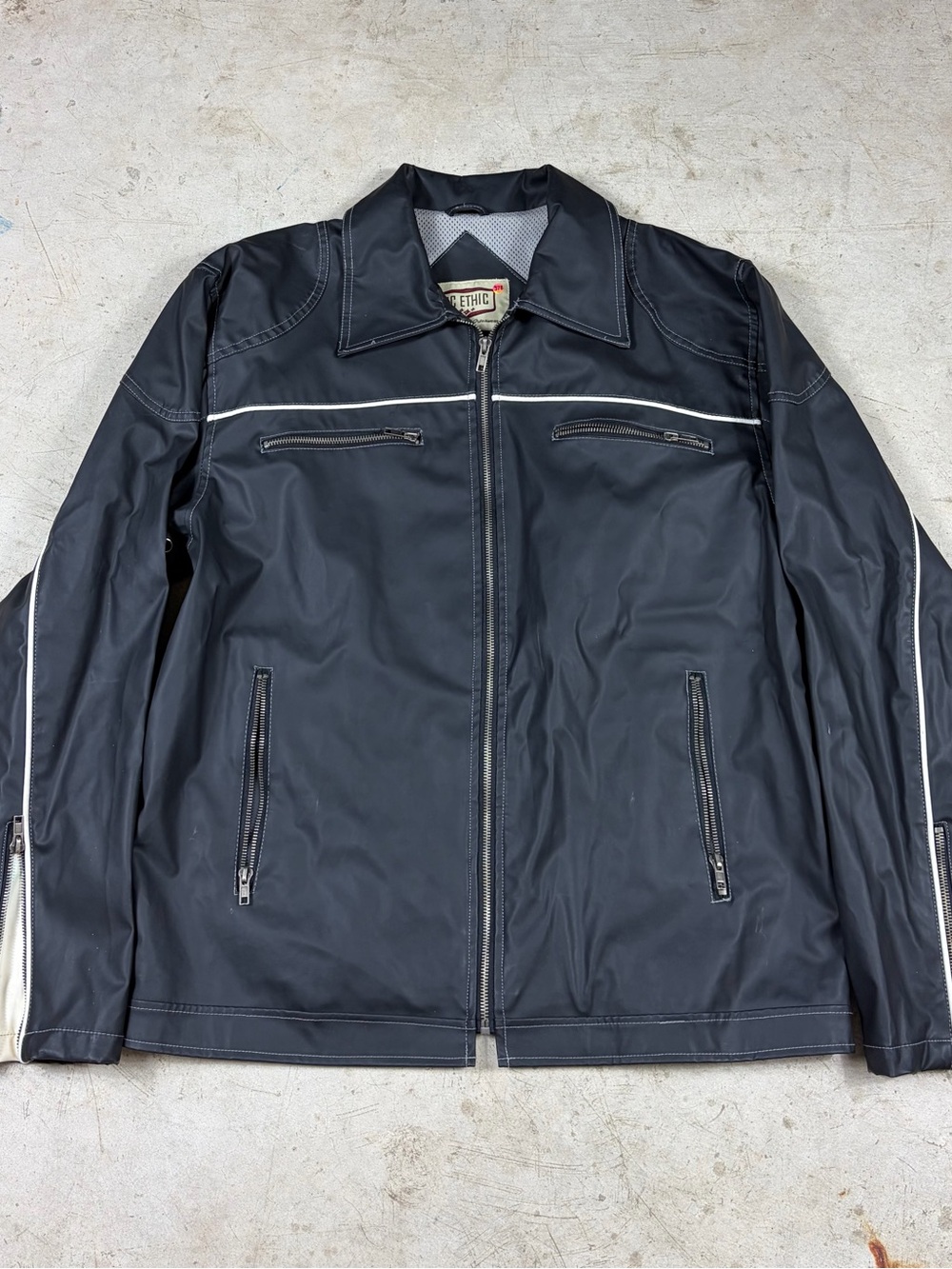 BC Ethic Black Motorcycle Jacket Mens size Large